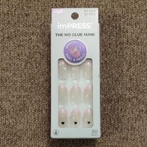 imPRESS Pink and White Press-On Nails